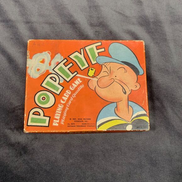 Rare Vintage 1937 Popeye Playing Card Game Olive Oil Wimpy Rough House